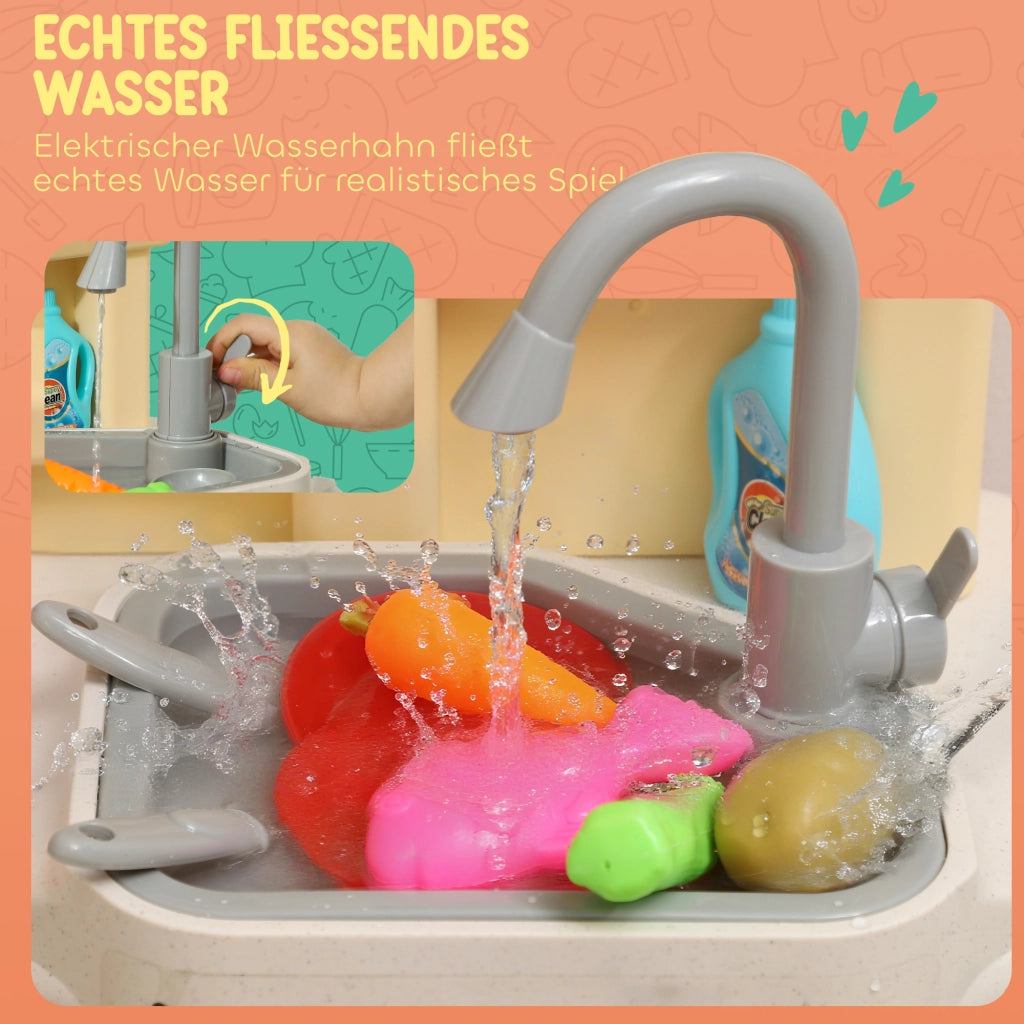 Cucina Giocattolo Bambini con Accessori ¨C Zephmum ¨C Verde, Plastica, 85 Pezzi