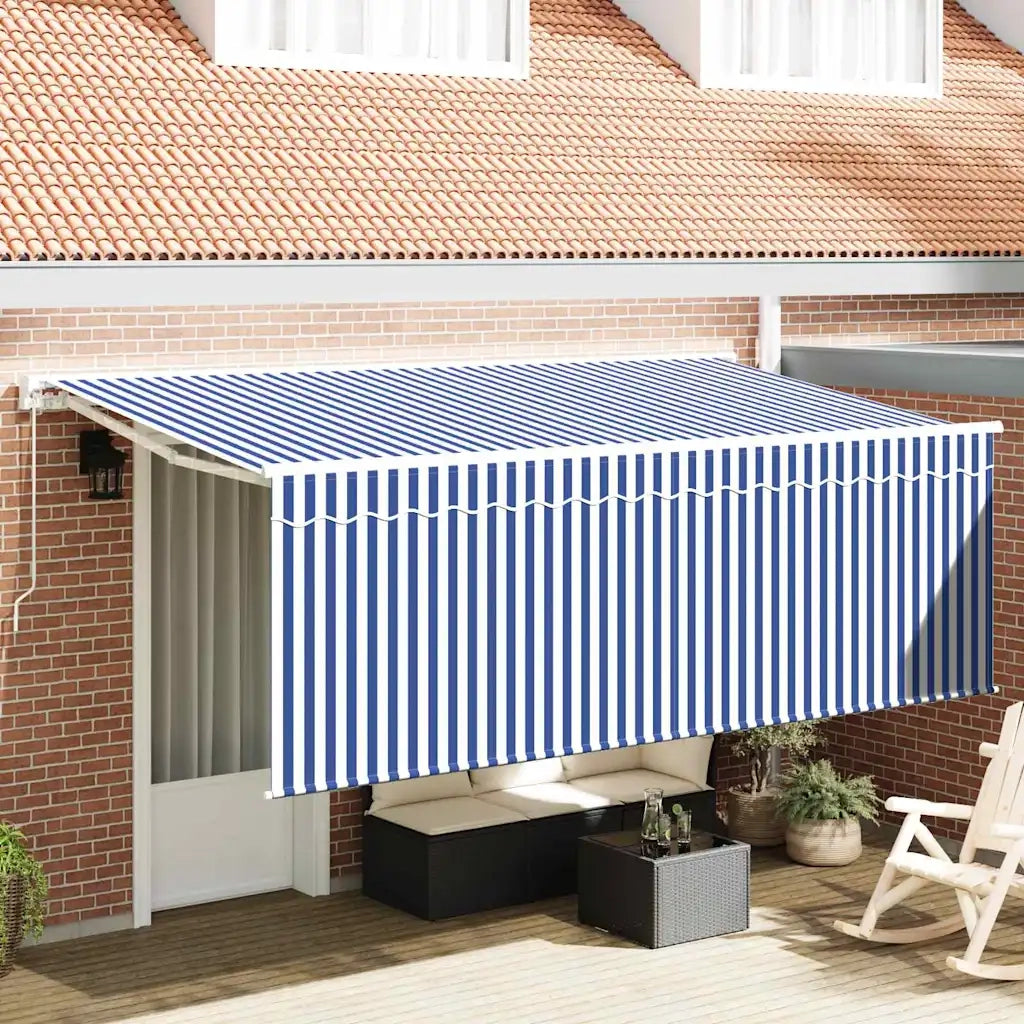 Tenda Retrattile Blu e Bianco 400 x 200 cm 3329775