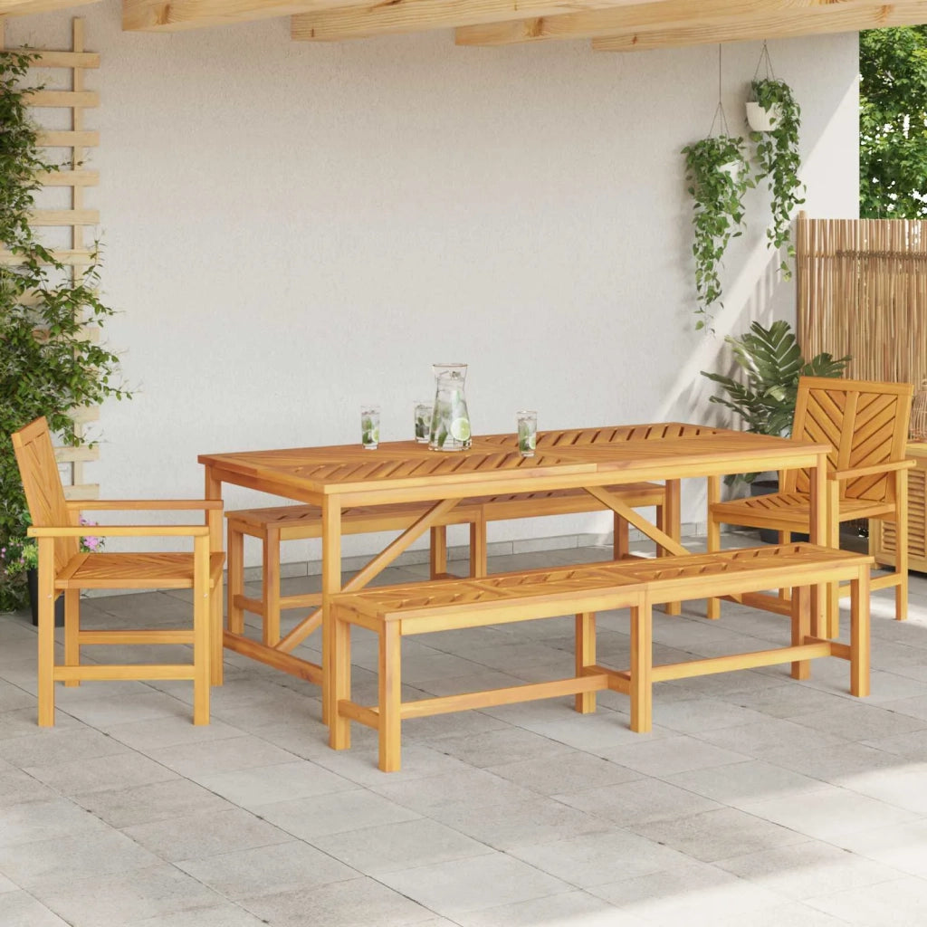 Set da Pranzo per Giardino 5 pcs Marrone 3154118
