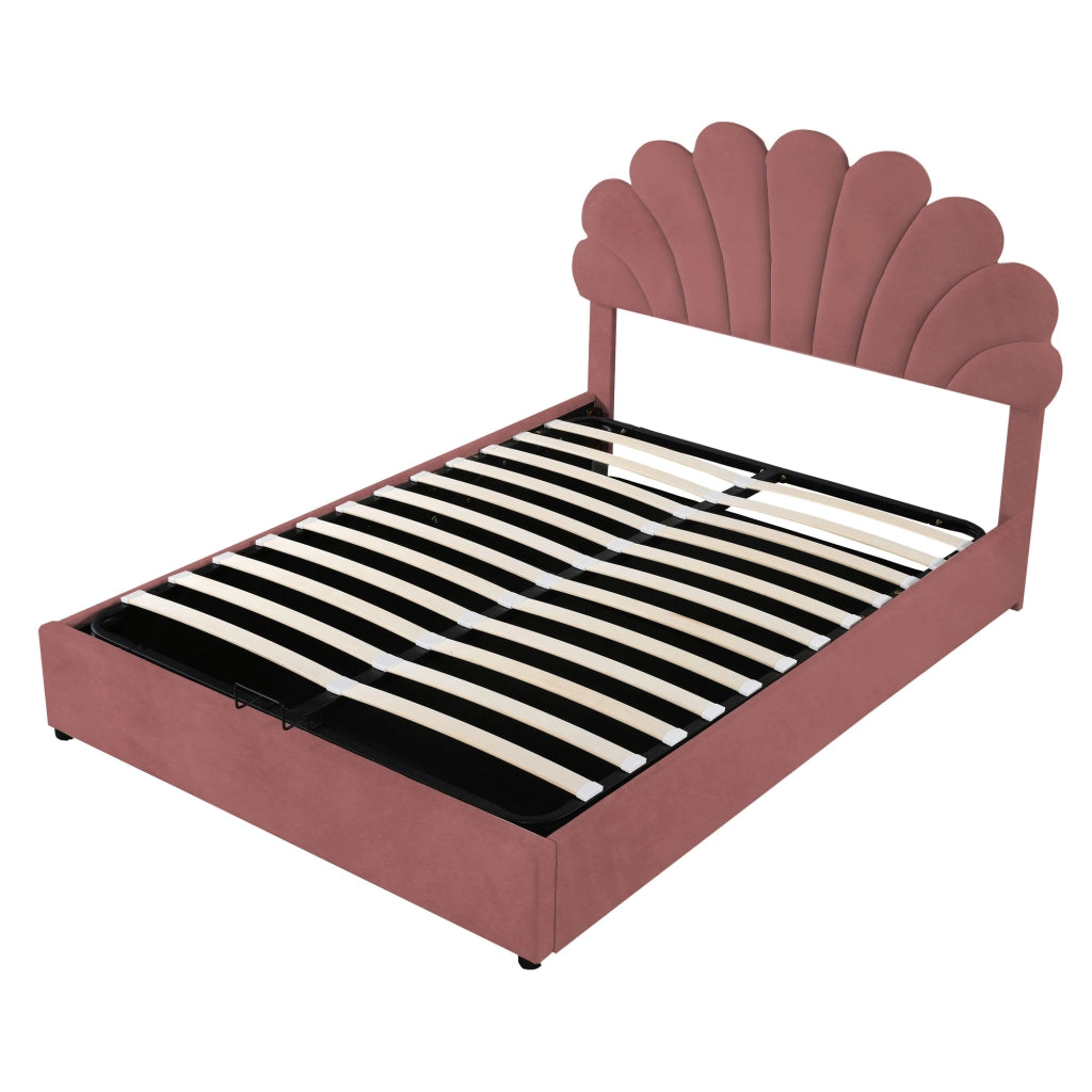 letto imbottito velluto rosa 140 x 200 cm
