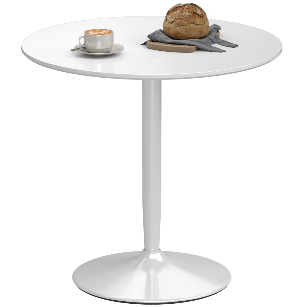 Tavolo da pranzo rotondo per 2 persone ¨C zephmum ¨C bianco, acciaio, ?80x75 cm