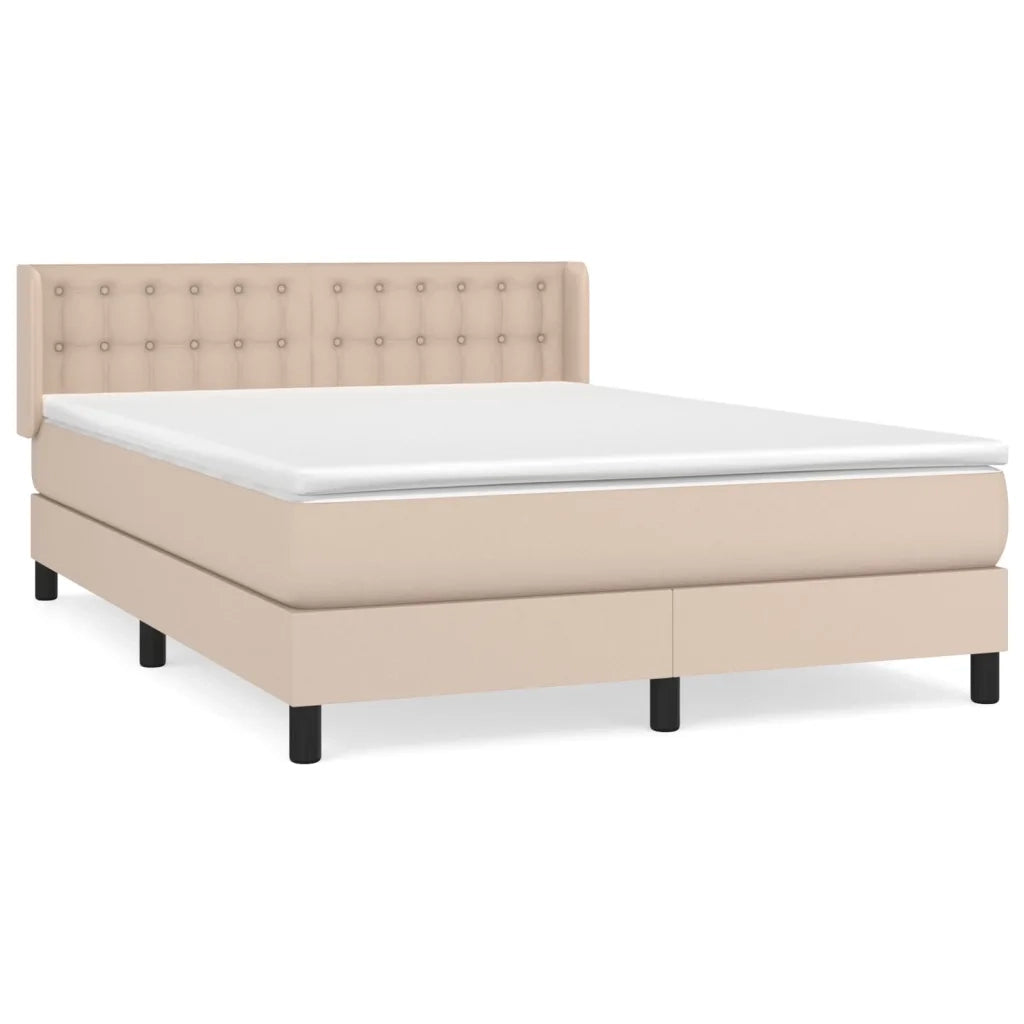 Giroletto a Molle con Materasso Cappuccino 140x200cm Similpelle