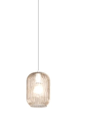 SOSPENSIONE BIANCO 5 LUCI TONDA VETRI TR + AM + FU + VE + BL 1181BI-S5 T-MC