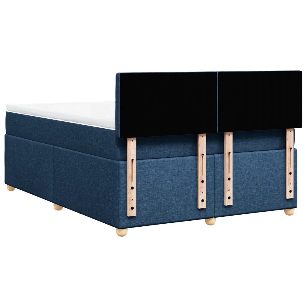 Giroletto a Molle con Materasso Blu 160x200 cm in Tessuto