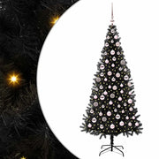 Albero di Natale con 300 LED con supporto-Luci decorative natalizie Nero 180 cm PVC 627858