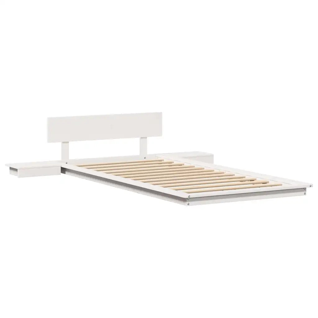 Struttura del letto con testiera Bianco 100 x 200 cm legno 872414