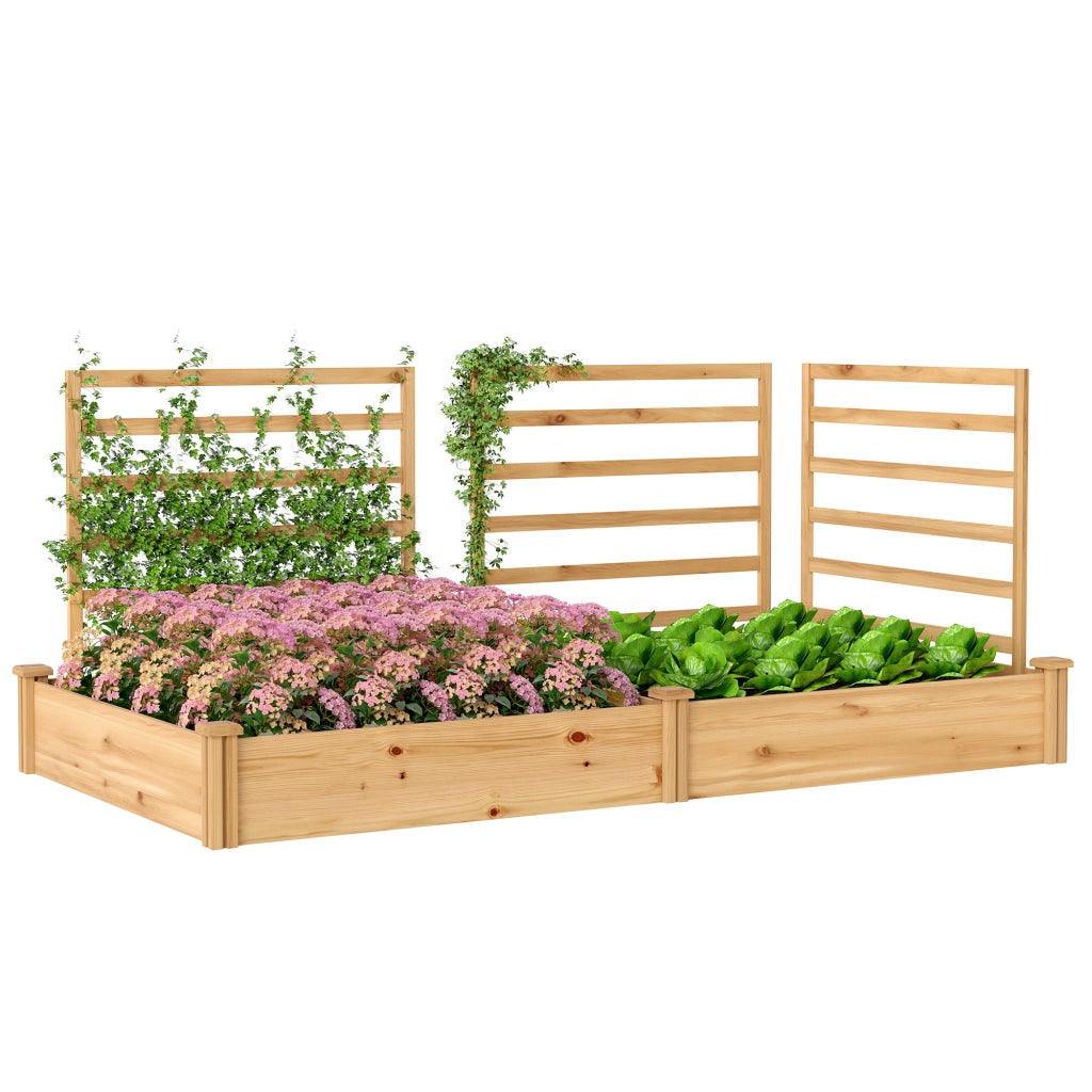 Hochbeet con Spalier in Legno ¨C zephmum ¨C 240x125x102 cm Naturholz