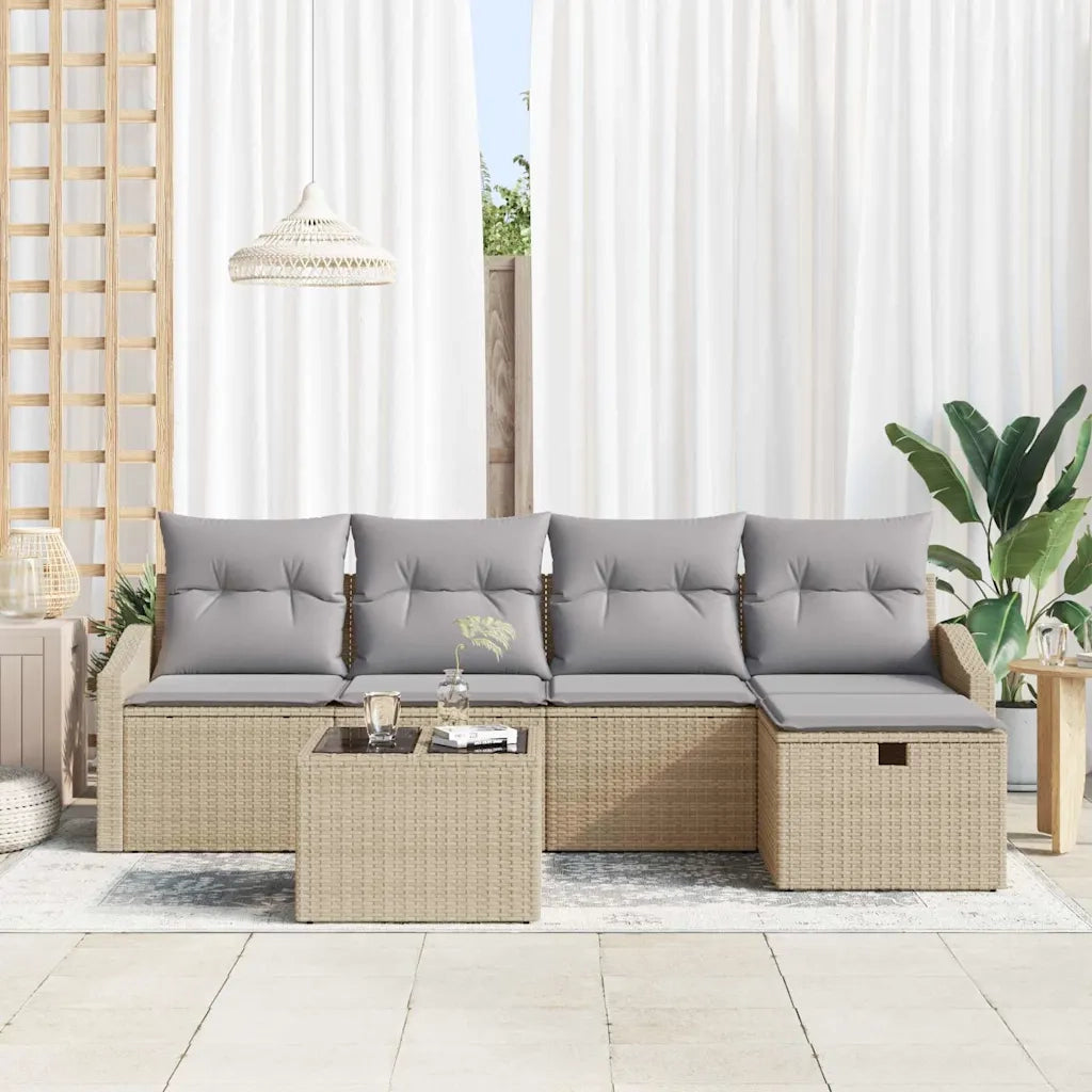 Set di divani con cuscino 5 pcs polyrattan 3360601