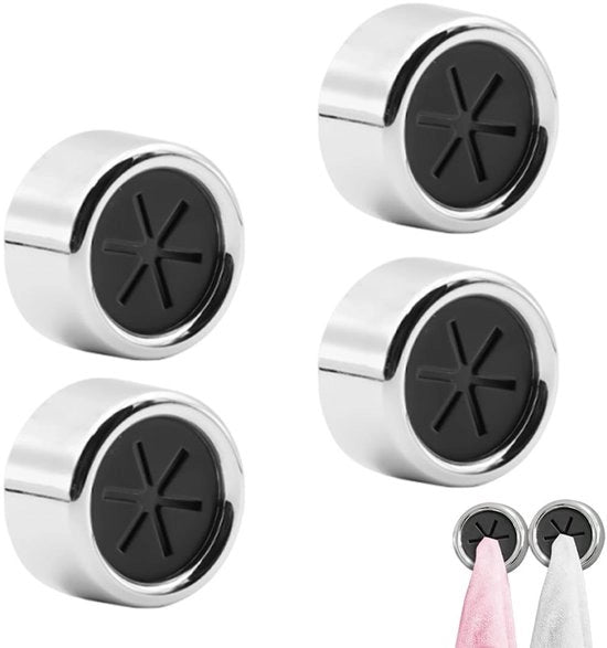 Set di 4 Tenitori per Asciugamani Autoadesivi in ABS - Maniglie Ronde per Asciugamani - Installazione Facile - Materiale Duraturo - Appoggio per Asciugamani