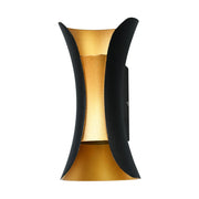 Applique esterna moderna nera oro LED 10W Dante Italux