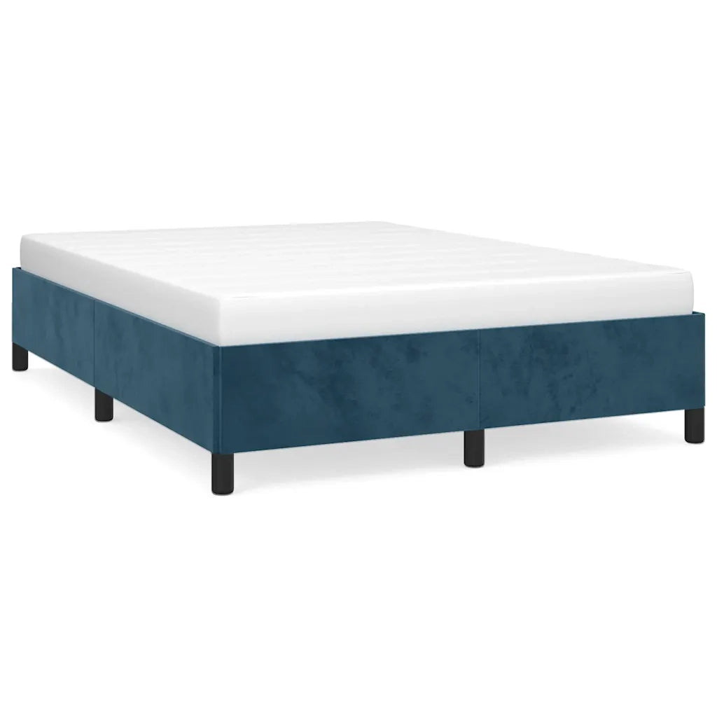Giroletto senza Materasso Blu Scuro 140x200 cm Velluto 347328