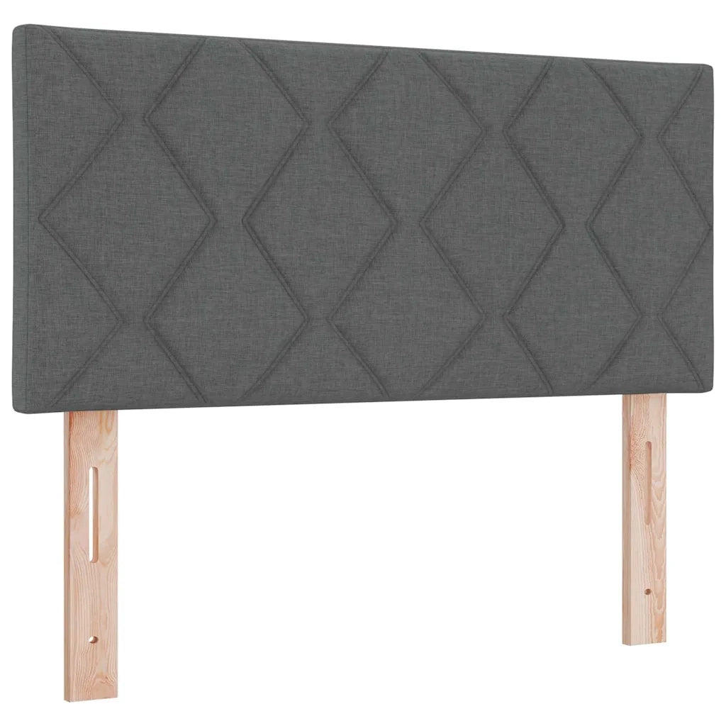 Letto a Sorgente LED con led Grigio scuro 90 x 190 cm Tessuto