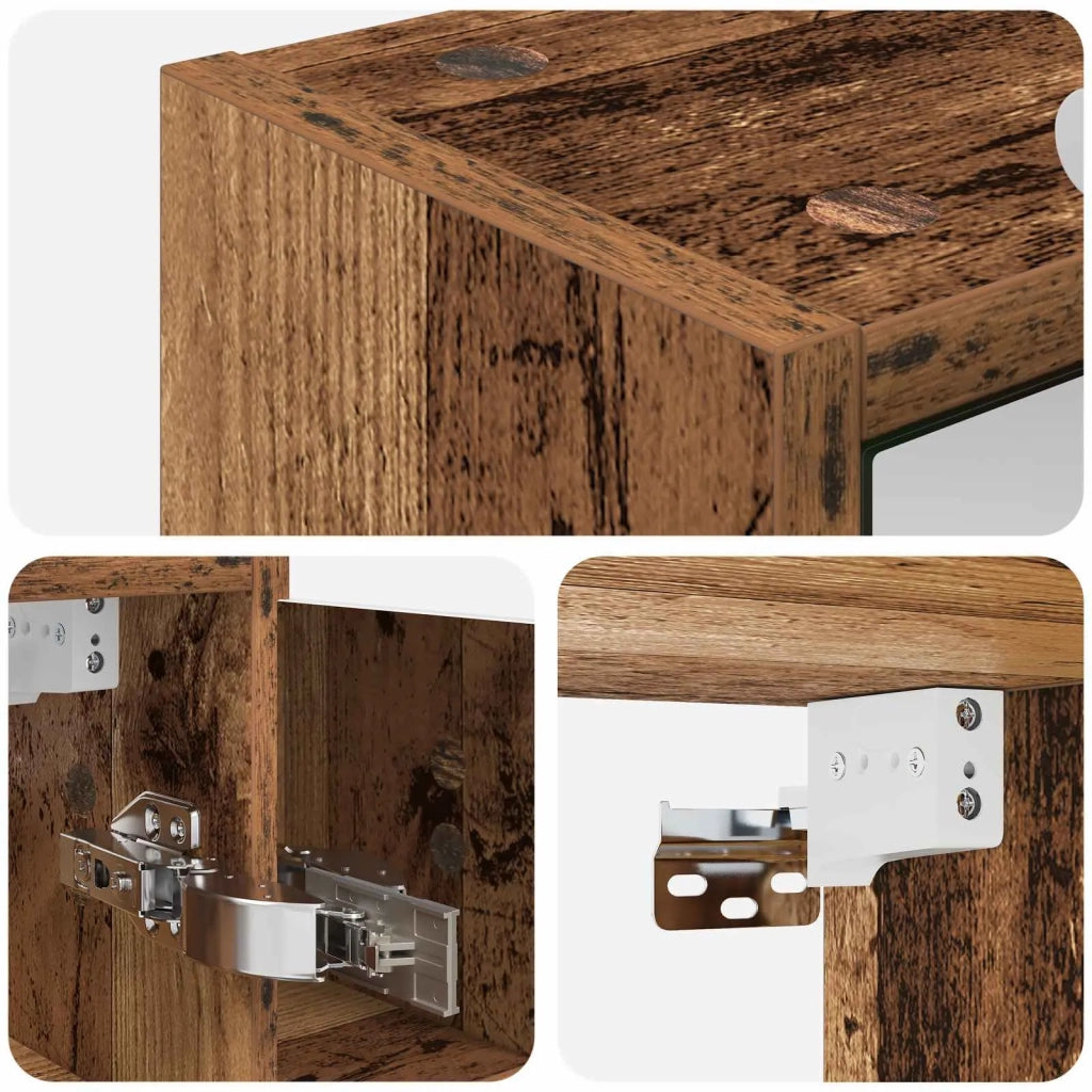 Mobiletto per specchio da bagno Legno vecchio 889181