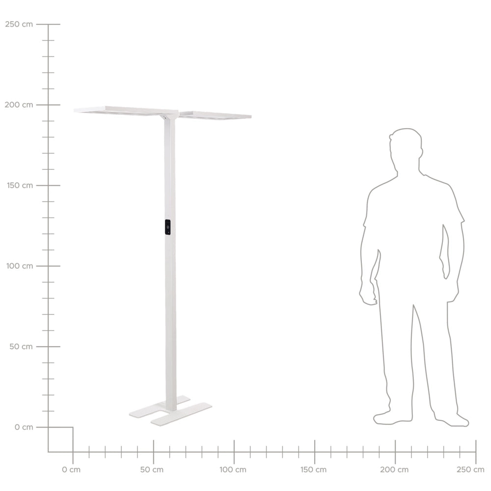 Lampada da terra a LED in metallo bianco con sensore di movimento soggiorno camera da letto stile moderno