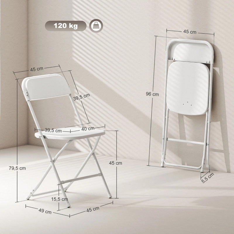 SEDIA Pieghevole Set da 6 pezzi 45x49x79,5 cm Plastica Bianca