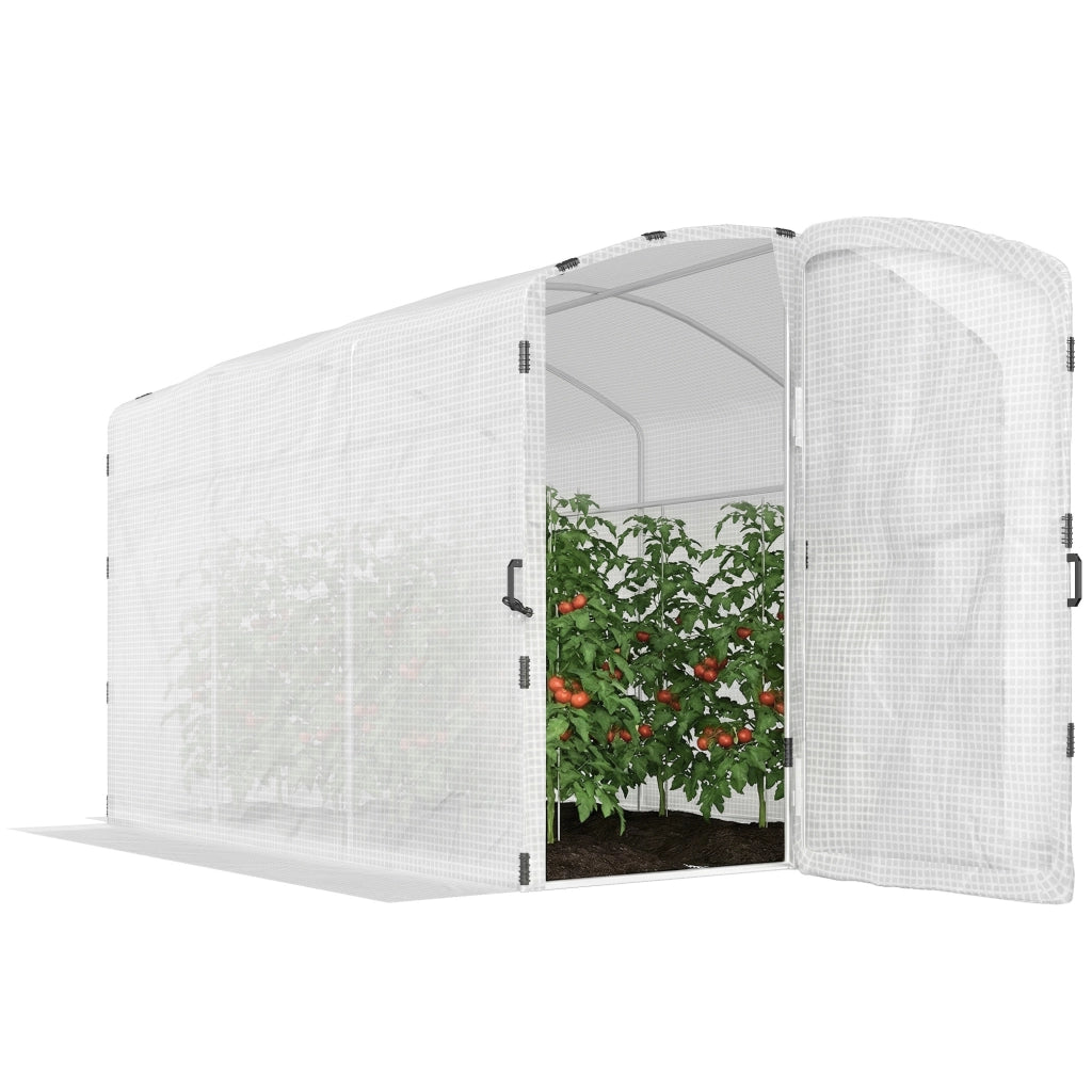 Serra tunnel da giardino 6m2 ¨C Xylo ¨C 300x200x195cm PE 220g/m2 bianco con porta