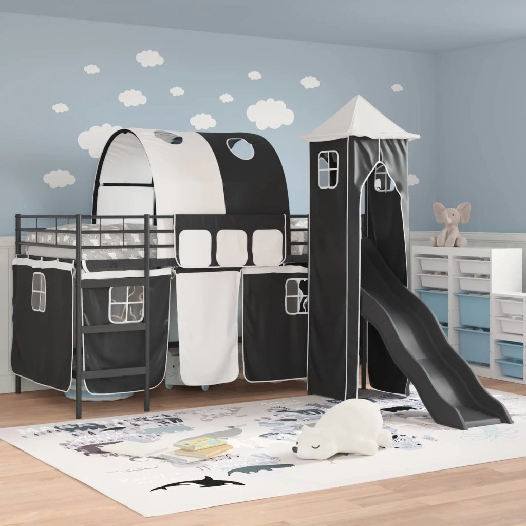 Struttura del letto loft per bambini Nero 80 x 200 cm Metallo 42020872