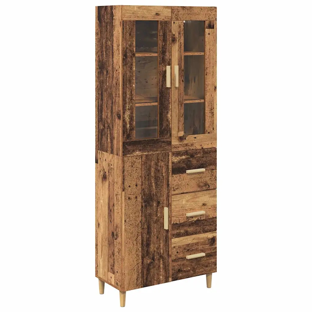 Credenza | Madia | Buffet da pranzo | Armadio da pranzo Legno vecchio 69,5 x 34 x 180 cm Legno multistrato