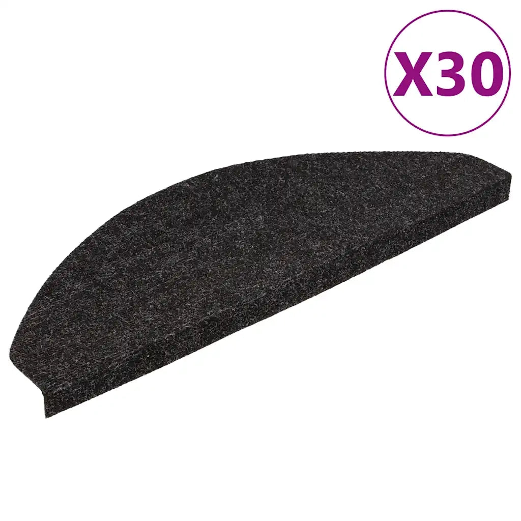 Tappetini Autoadesivi per Scale 30 pz Antracite 65x22,5x3,5 cm 3365902