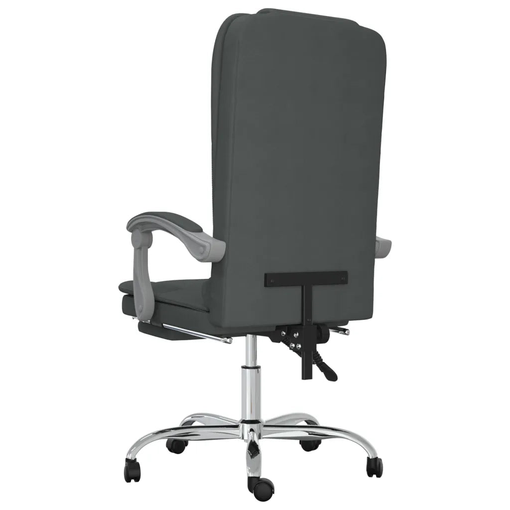 Sedia da Ufficio | Sedia da Gaming Massaggio Reclinabile Grigio Scuro in Tessuto