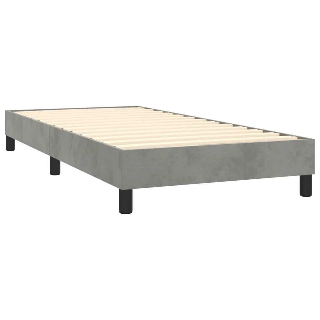 Letto a Molle con Materasso e LED Grigio Chiaro 100x200 cm Velluto 3134267