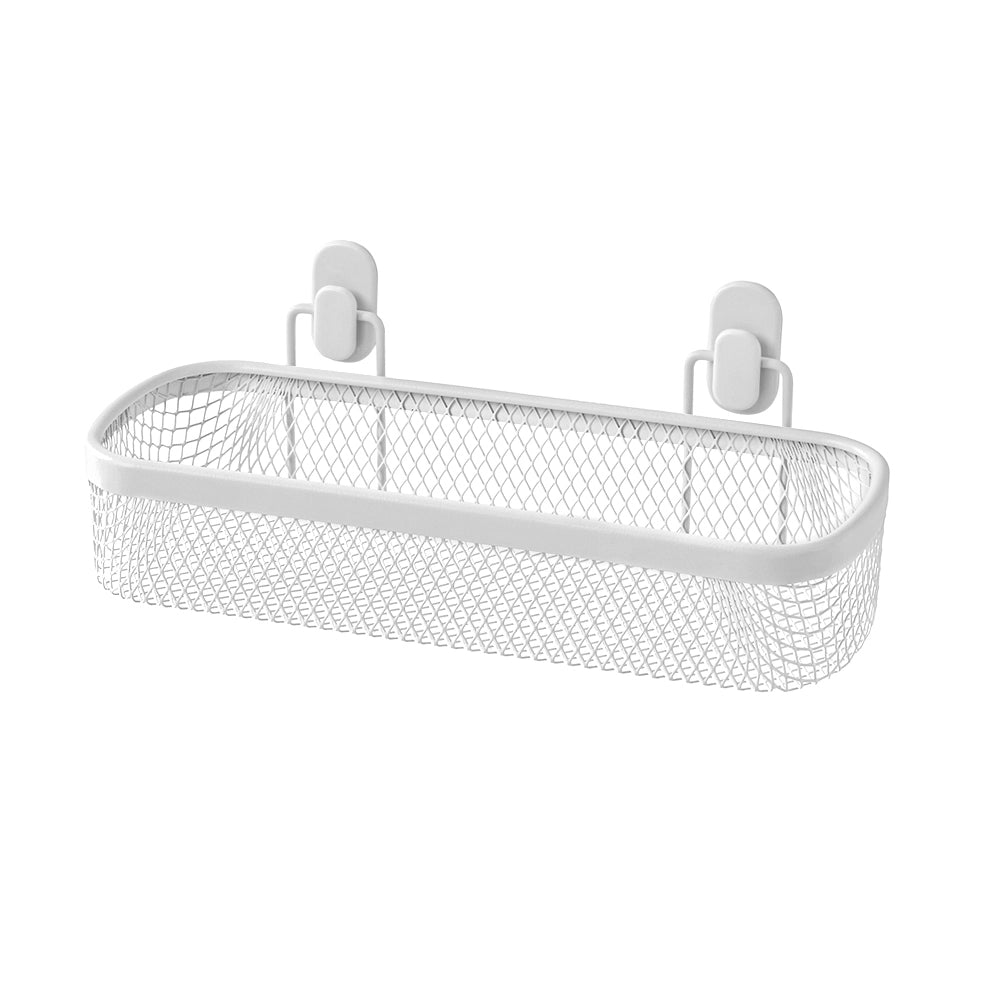 Mensola bagno rettangolare bianco in acciaio con 1 ripiano – Taki