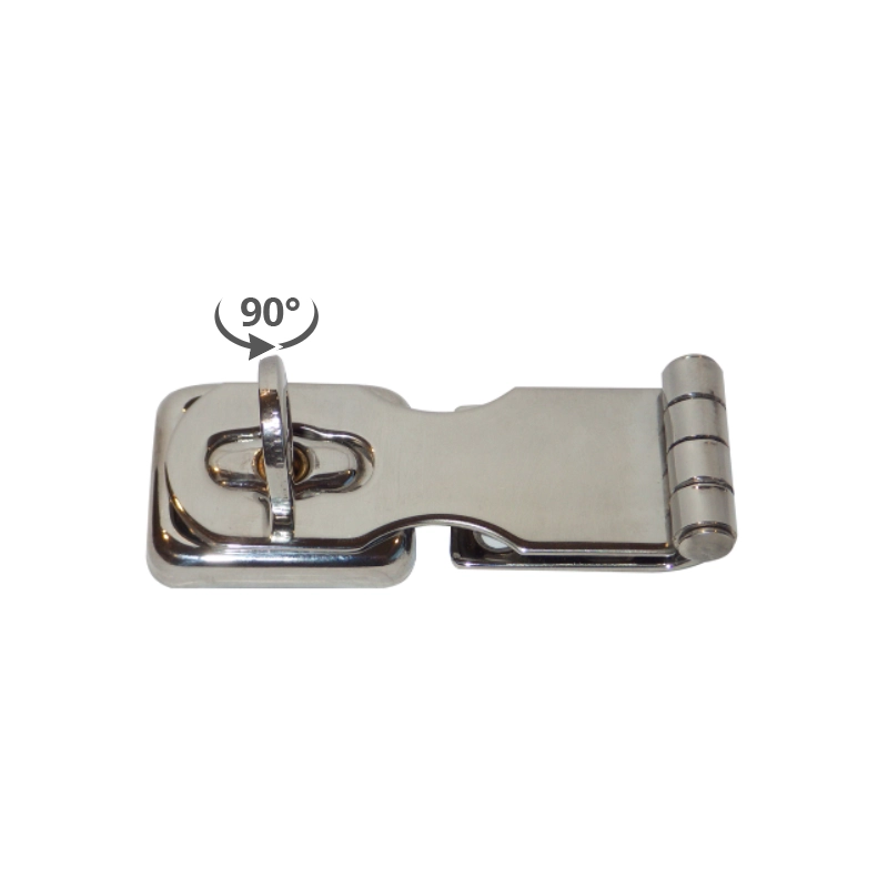 CHIUSURA CON PORTALUCCHETTO  INOX HASP AND STAPLE WITH SWIVEL EYE FOR PADLOCK