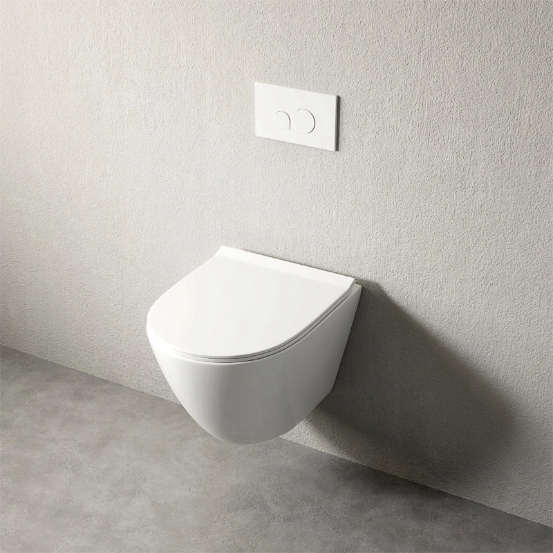 WC senza brida, sedile a chiusura rallentata, duroplast, scarico a vortice, 49 cm