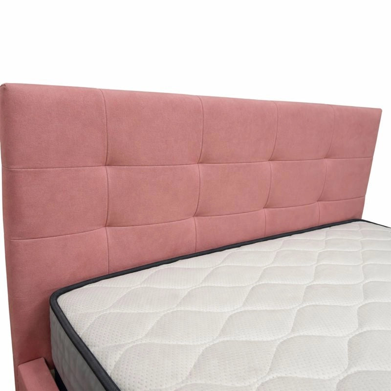 Letto contenitore piazza e mezza 120x190 cm con rete ortopedica a doghe, tessuto Enjoy, made in Italy - 19 Flamingo