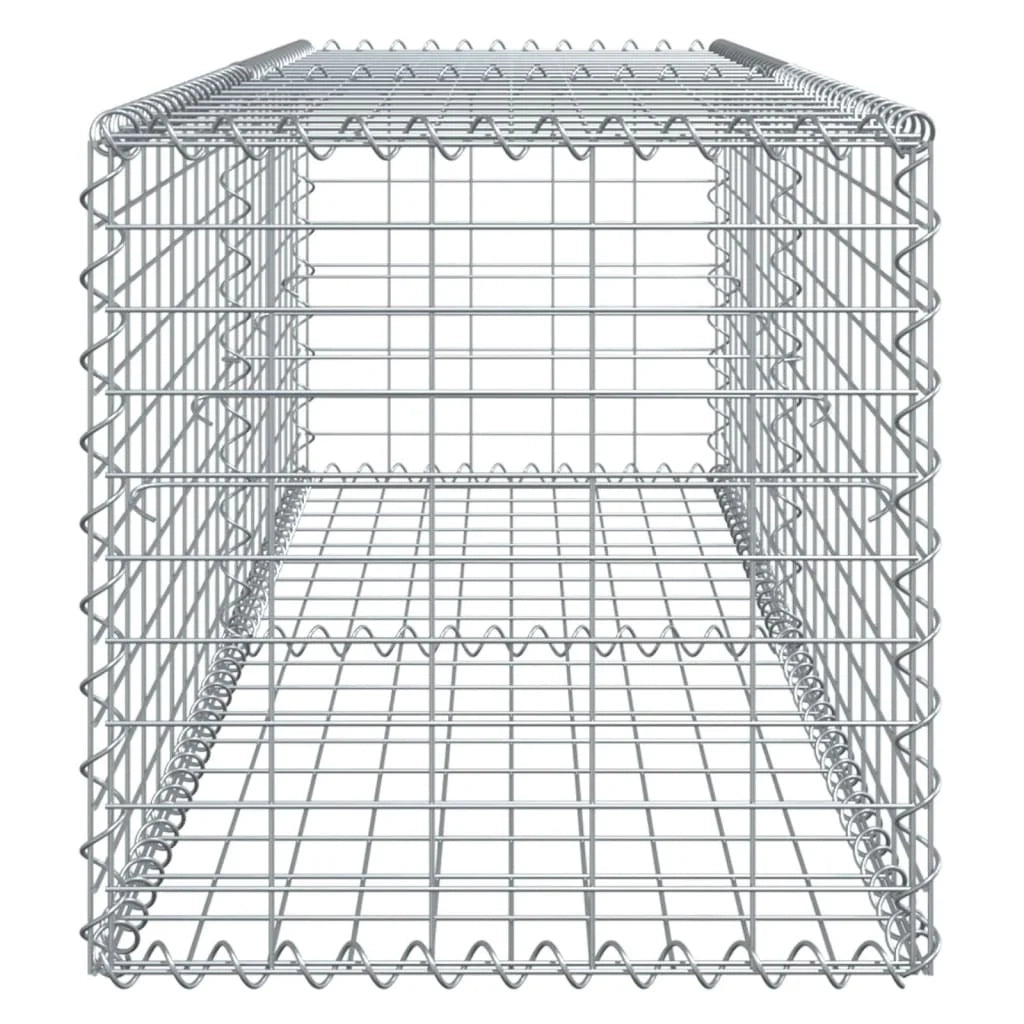 Gabbione recinto a gabbia muro di contenimento con coperchio 200 x 50 x 50 cm ferro zincato argento 02_0040146
