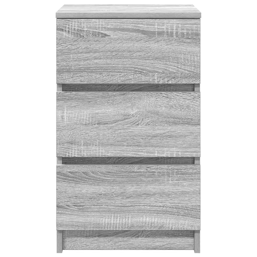 Comodini con 3 Cassetti 2 pz Grigio Sonoma 39x35x65 cm