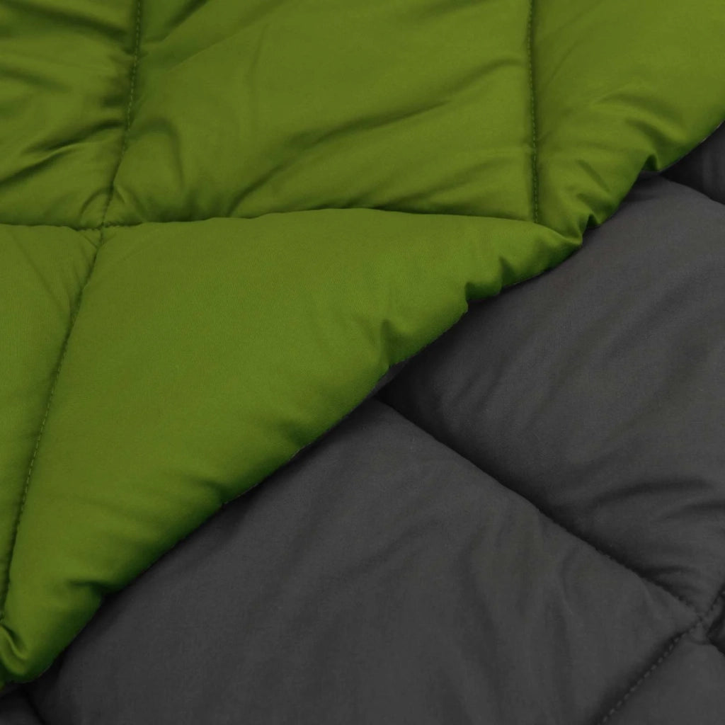Piumone | Duvet Estivo Verde e Antracite 200 x 200 cm Microfibra
