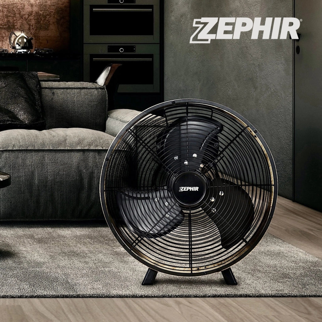Zephir PL12LE Ventilatore da pavimento effetto legno di design 3 velocita 3 pale 50W a Orologio da 300 cm