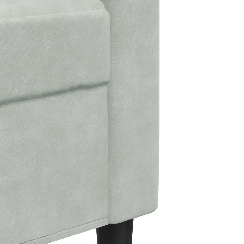 Divano a 3 Posti-Sofa 3 Posti Grigio Chiaro 210 cm in Velluto