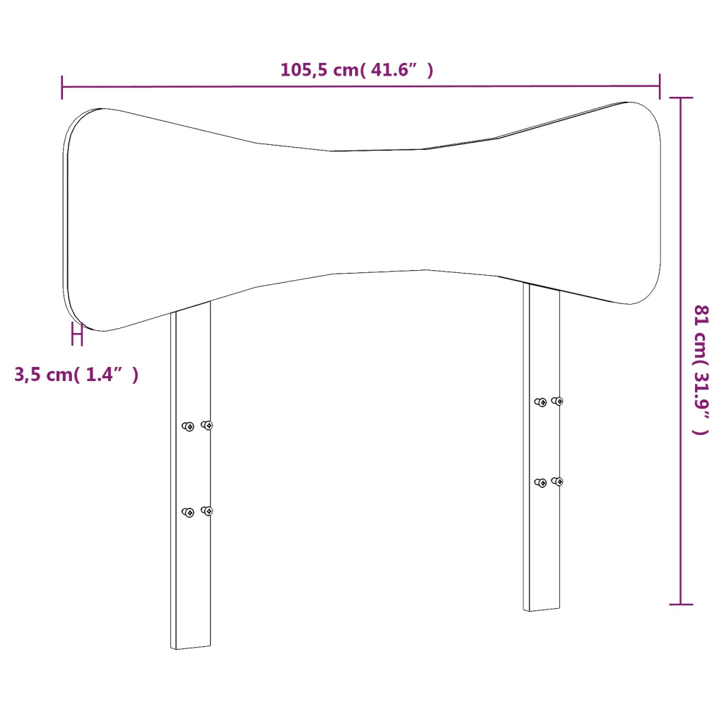 Testiera-Testata-Testiera Decorativa Marrone Cera 100 cm in Legno Massello di Pino 387889