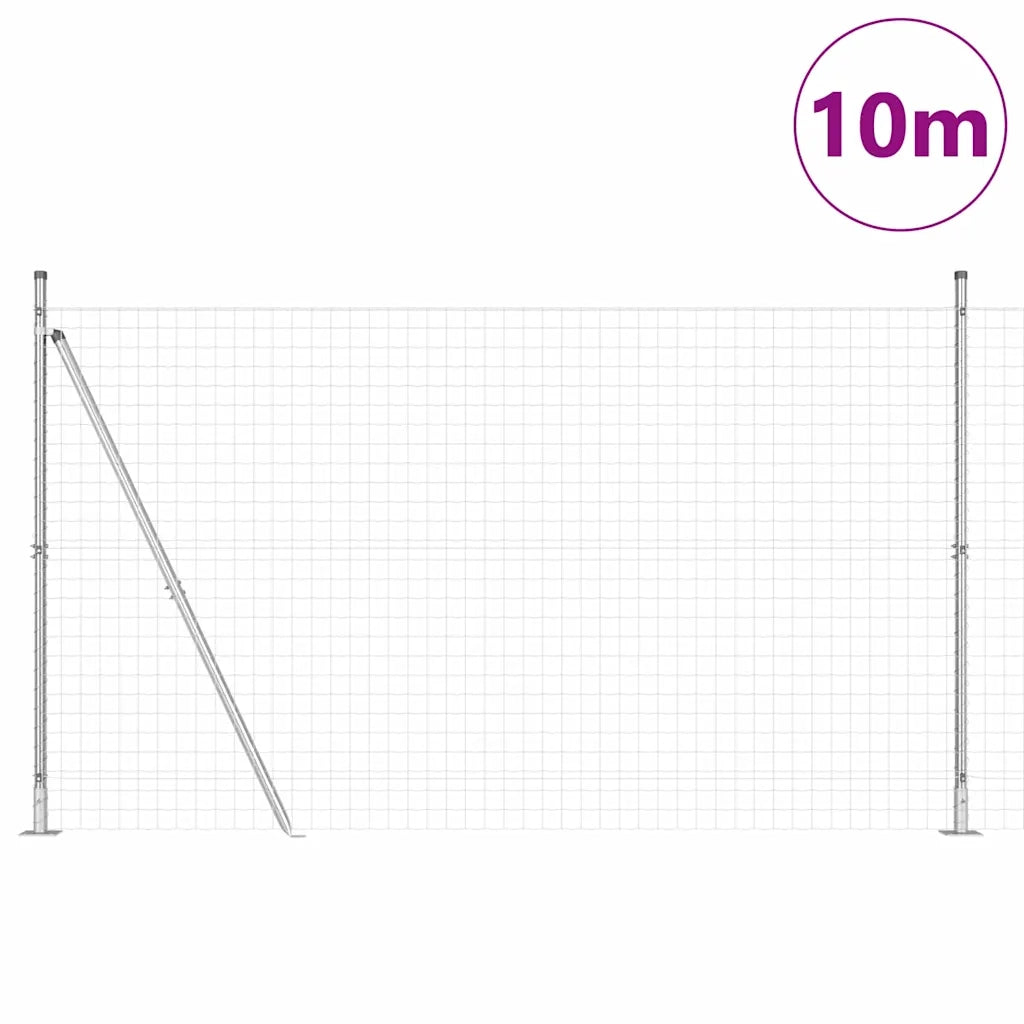 Recinzione da Giardino | Recinzione con Posto Argento 1,4 x 10 m Acciaio