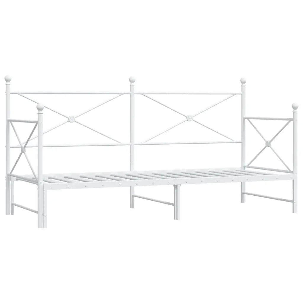 Divano letto | Sof¨¤ letto | Letto singolo Estraibile senza Materasso Bianco 90x200cm Acciaio