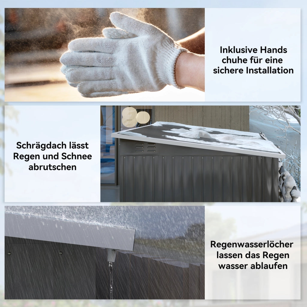 Casetta da giardino in metallo con finestra ¨C Xylo ¨C 260x177x190 cm grigio antracite