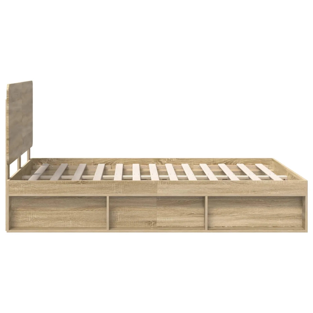 Struttura del letto Rovere Sonoma 150 x 200 cm Pino massello 3412472