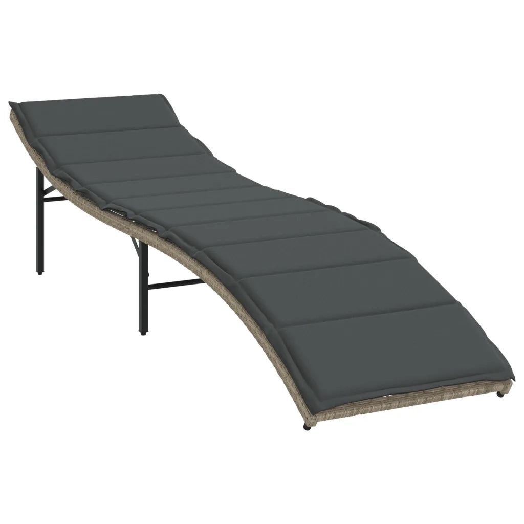 Lettini Prendisole 2 pz | Sdraio da giardino | Lettino da sole con Cuscini Grigio Chiaro in Polyrattan