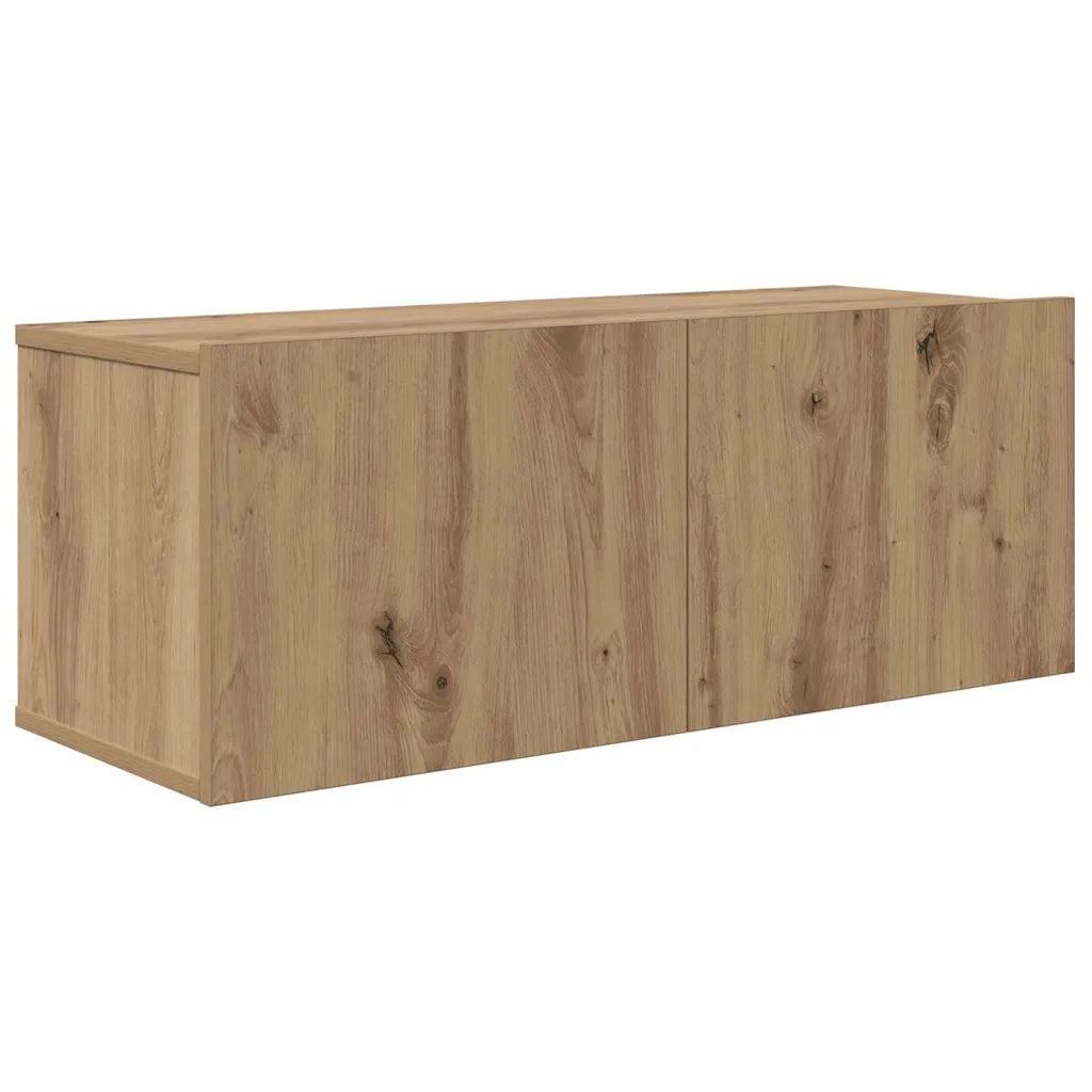Set mobile TV 4 pz | Armadietto TV | Mobile Porta TV Rovere artigianale Legno multistrato
