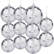 Set di Specchi da Parete da 11 Pezzi - Decorazioni a Sfera con Mini Specchi - Sferette in Metallo Argento - Dimensioni 2/4/6/8 cm - Ideali per Decorazioni di Festa - Decorazioni da Discoteca