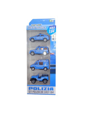Set 4 veicoli a retrocarica Polizia, Scala1:64, Reel Toys, Eta 3+