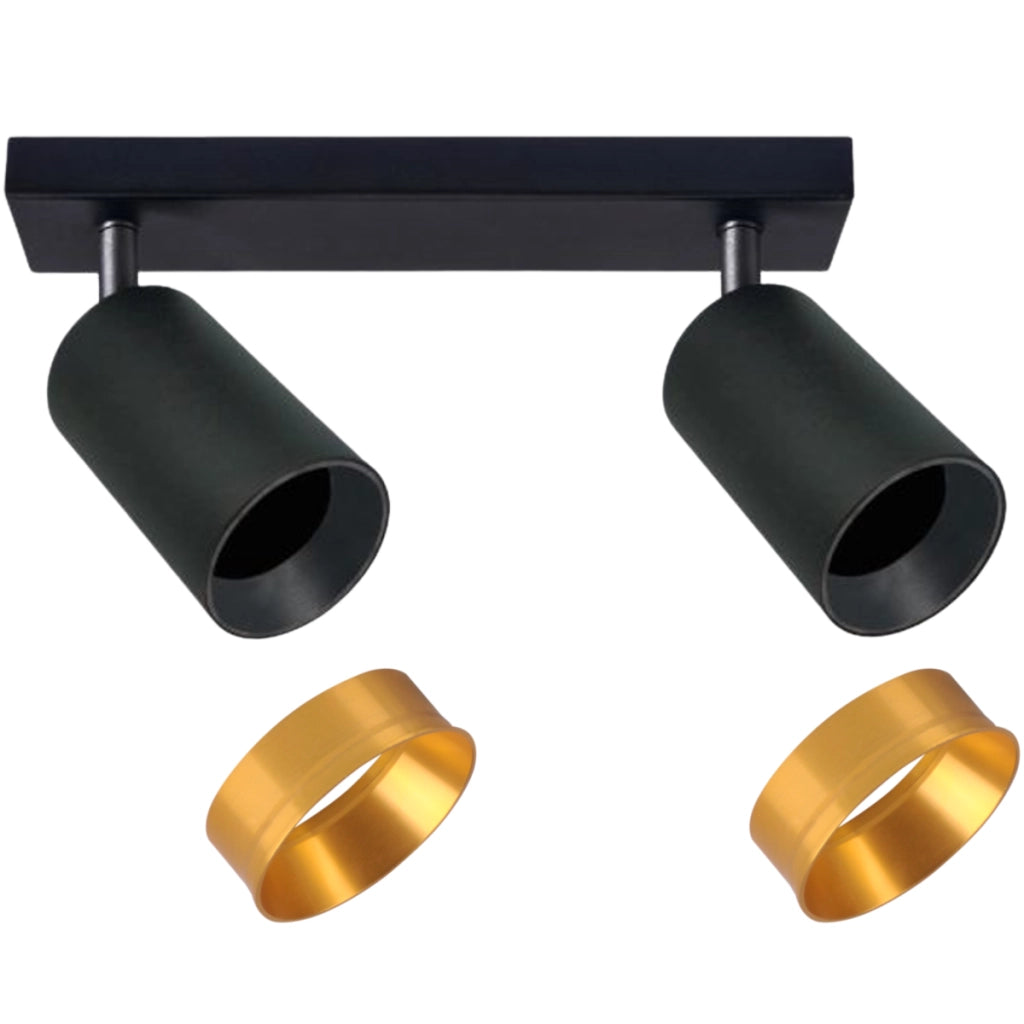 Lampada parete/soffitto 2xGU10 nero oro Maribel Polux
