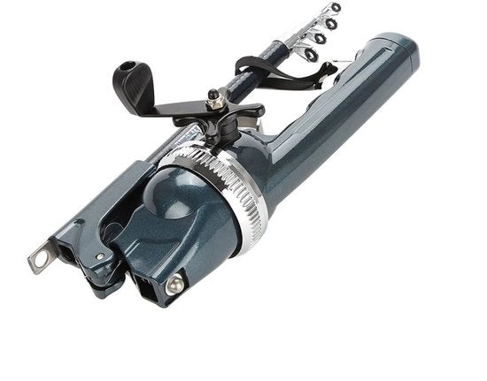 Attrezzo per pesca a spin con asta pieghevole - Peso leggero - Visco con asta integrata - Attrezzo per avvolgere la linea - Attrezzo per pesca a spin - Conservazione facile - Supporto per la canna da pesca