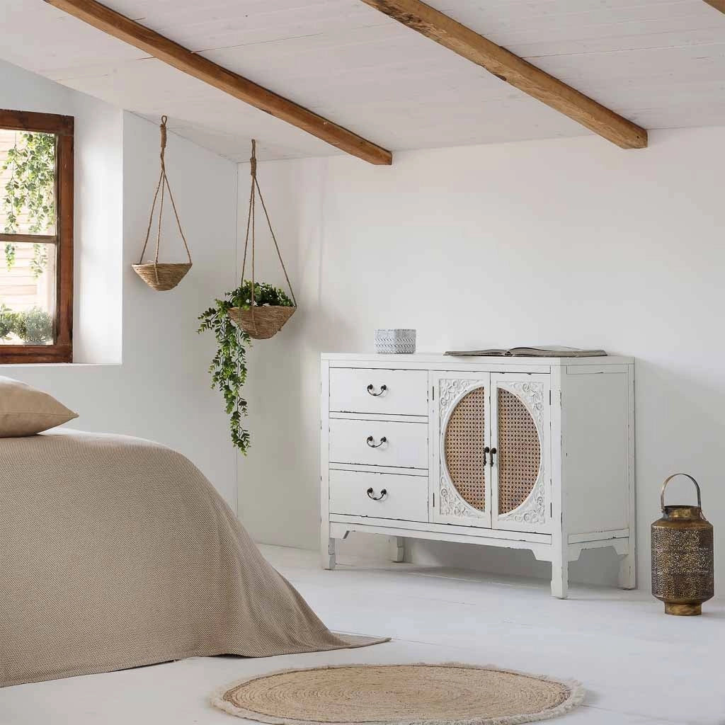 Credenza in legno bianco 106x73x36
