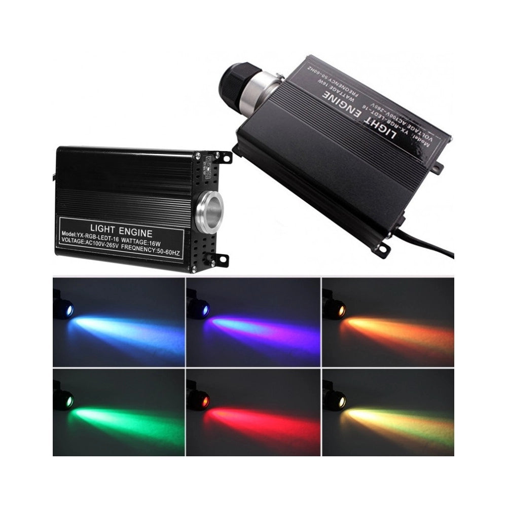 Trade Shop - Generatore Luce Led Rgb 16w 4 Comandi Per Fibra Ottica Cielo Stellato Punti Luce -