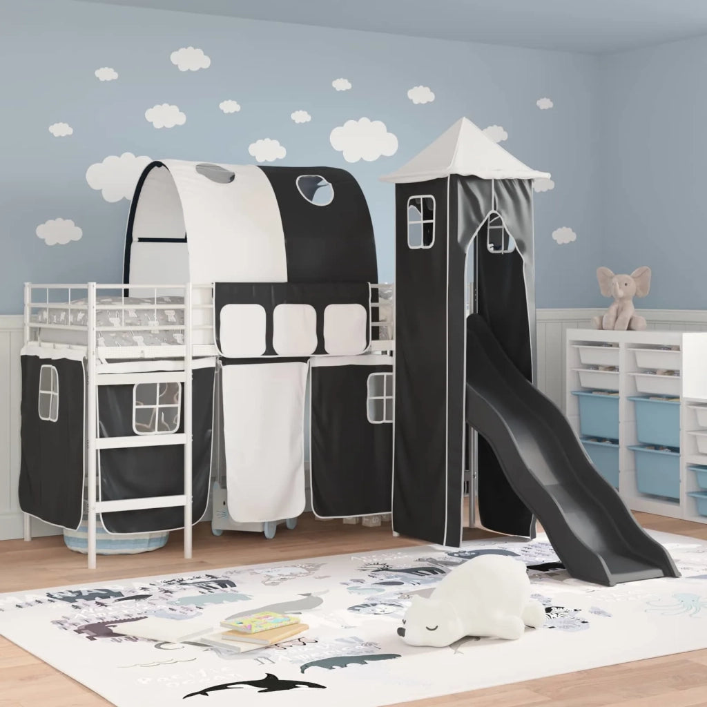 Struttura del letto loft per bambini Bianco e Nero 75 x 190 cm 42020892