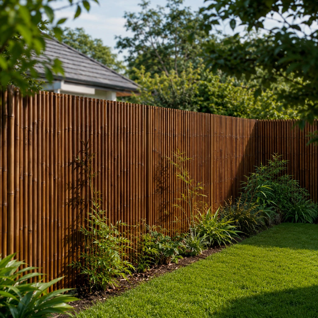 Arella In Bamboo Carbonizzato Ø 20-30 mm Recinzione Frangivista Ombreggiante Per Giardino Balcone Terrazzo Privacy Esterno Naturale  140 x 250 CM
