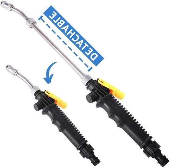 Aspiratore 2 in 1 con getto di vetro, siringa a getto e tubo a spruzzo per auto, casa e giardino.